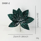 25CM Glitter Artificial Poinsettia Flower – Christmas Décor Artificial Christmas Flower Richie's Green
