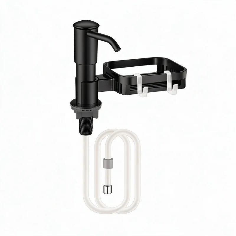 Kitchen Sink Soap Dispenser Pump with Rack & Extension Tube Soap Dispenser Richie's black