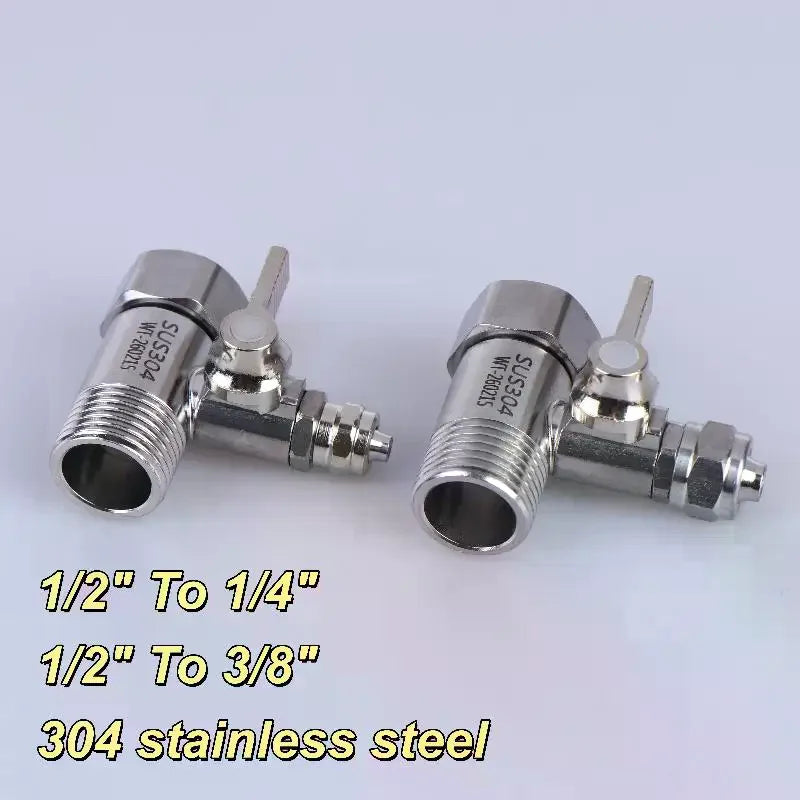 RO Feed Water Adapter 1/2 to 1/4 3/8 with Shut-Off Ball Valve Water Filter Adapter Richie's