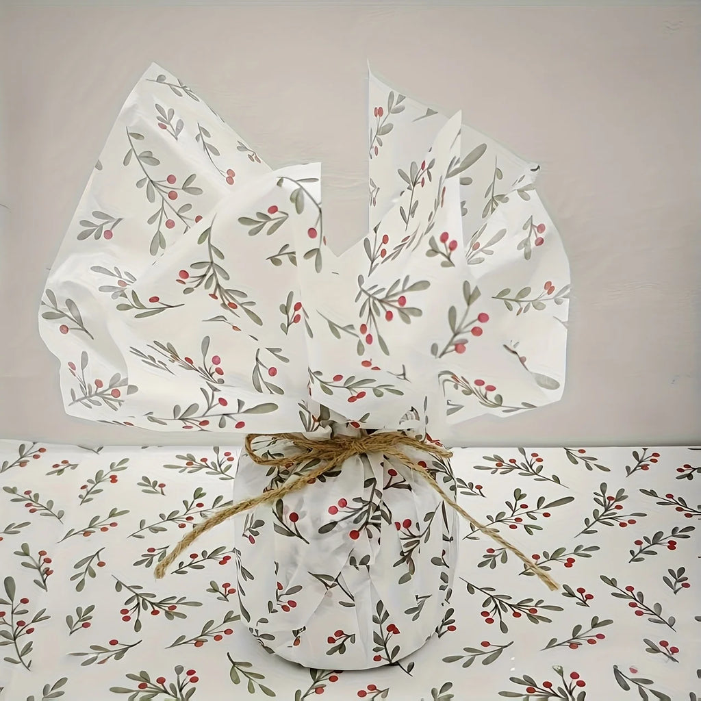 10pcs Holly Berry Wax-Coated Gift Wrapping Paper – Holiday Gift Wrapping Paper Richie's