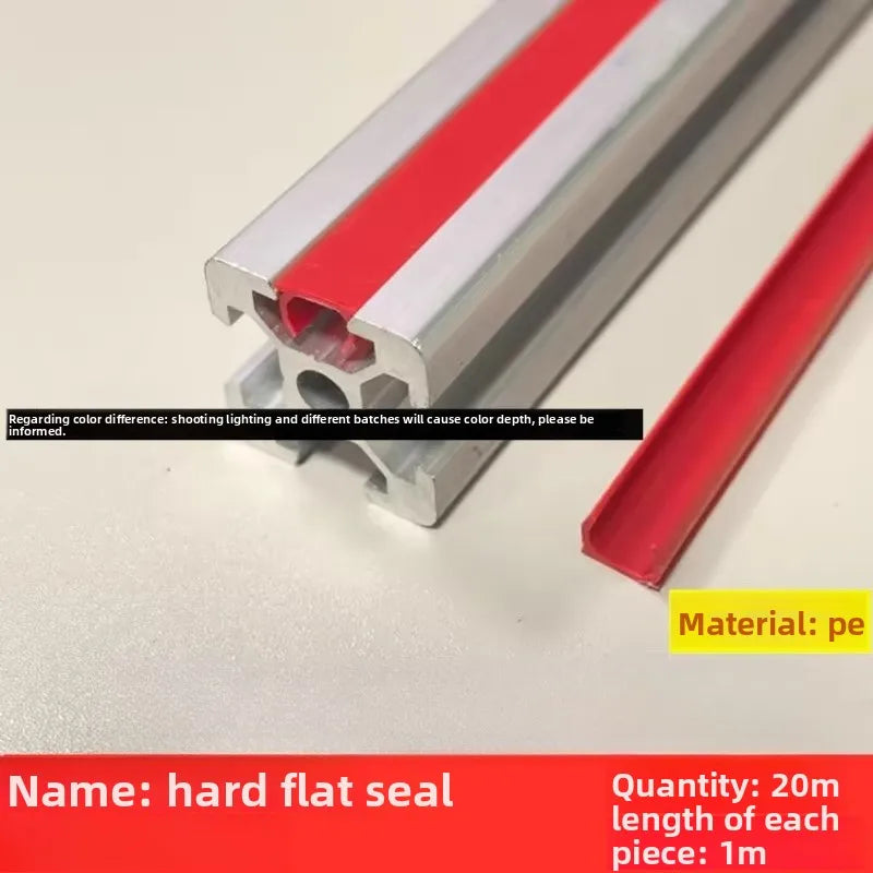 20M Aluminum Profile Groove Seal Strip – 2020/3030/4040/4545 Groove Seal Strip Richie's red-1mx20pcs-20m EU30-40 Slot 8