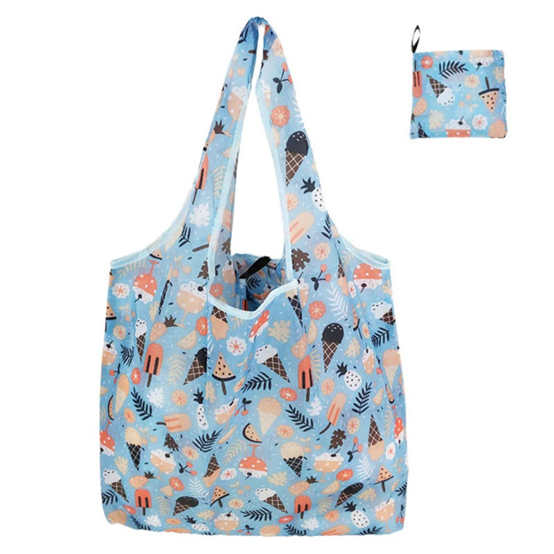 Reusable Foldable Tote Bag – Large Eco Grocery Shopping Bag Reusable Tote Bag Richie's Blue ice cream