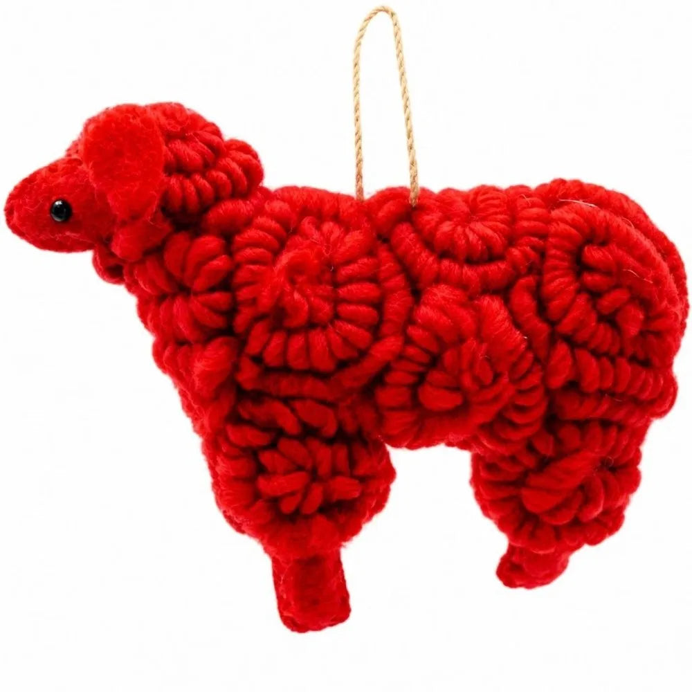 Wool Felt Sheep Christmas Ornament – Tree & Holiday Decor Christmas Ornament Richie's Red