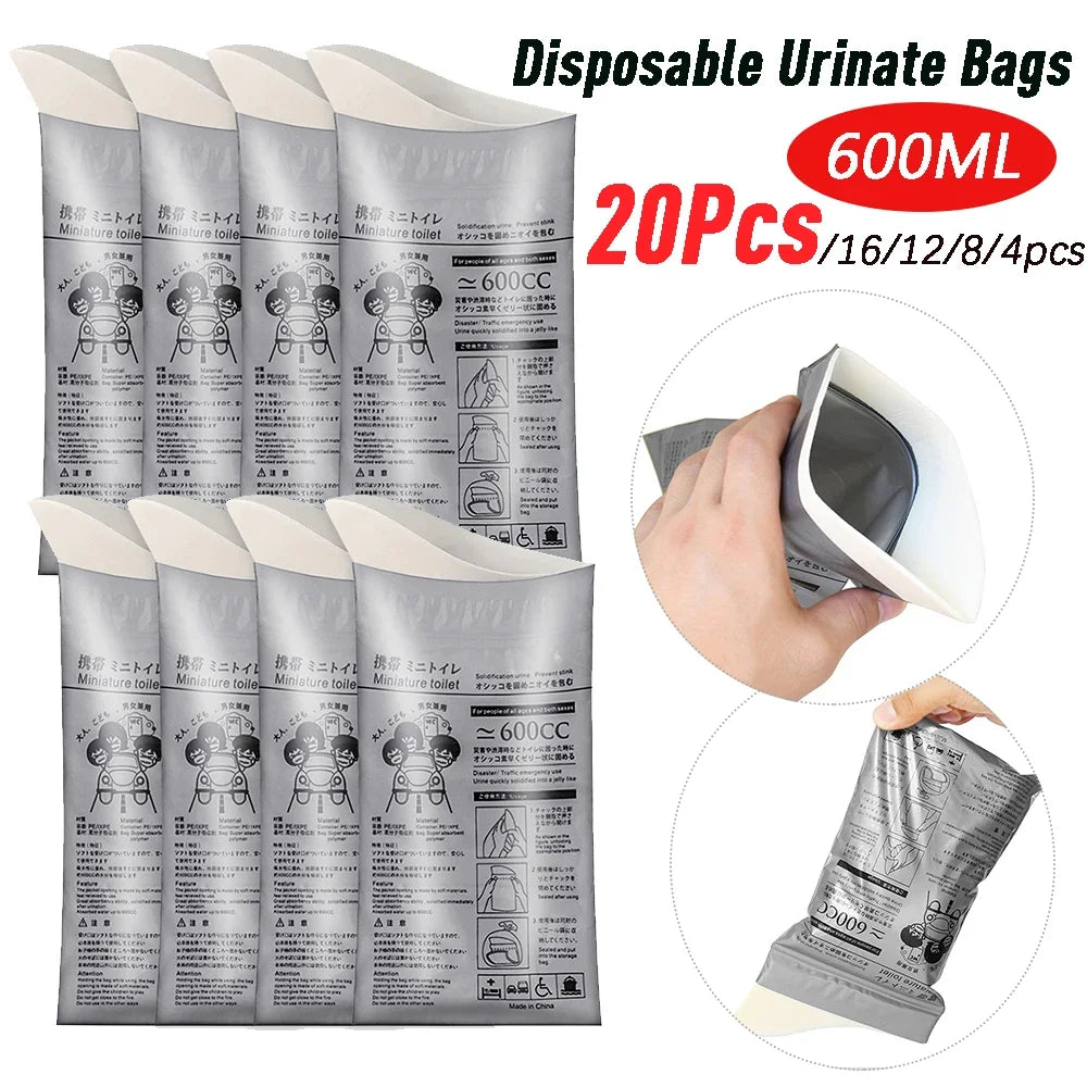 Portable Emergency Urine Bags 600ml Travel Urinal Bags 4–20 Pack Emergency Urinal Bag Richie's