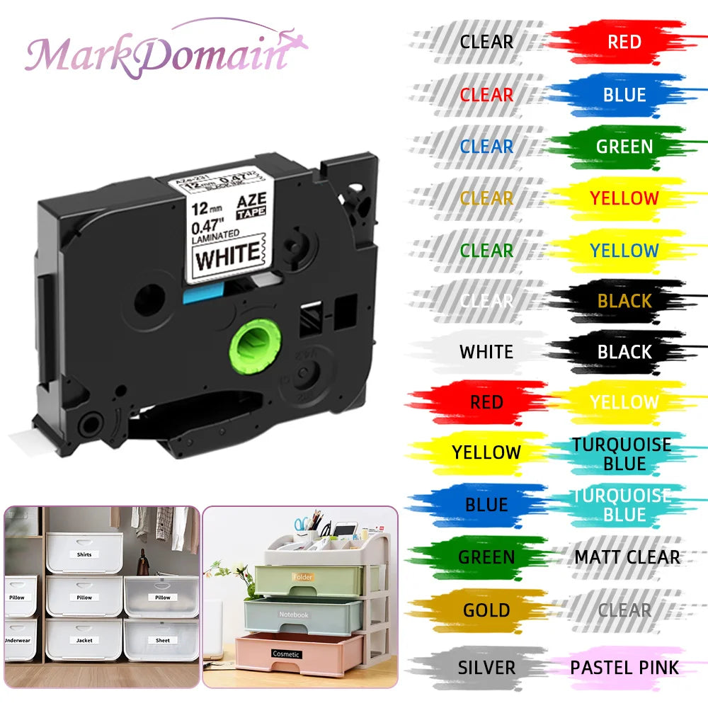 MarkDomain TZe Compatible Brother Label Tape 6mm–24mm P-Touch Label Printer Tape Richie's