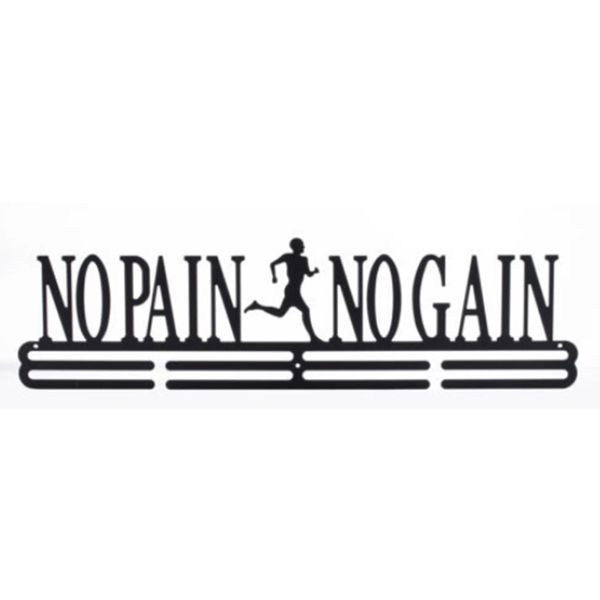 Wall Mount Medal Holder Display Hanger – Black Steel Sports Rack Medal Display Rack Richie's No Pain No Gain