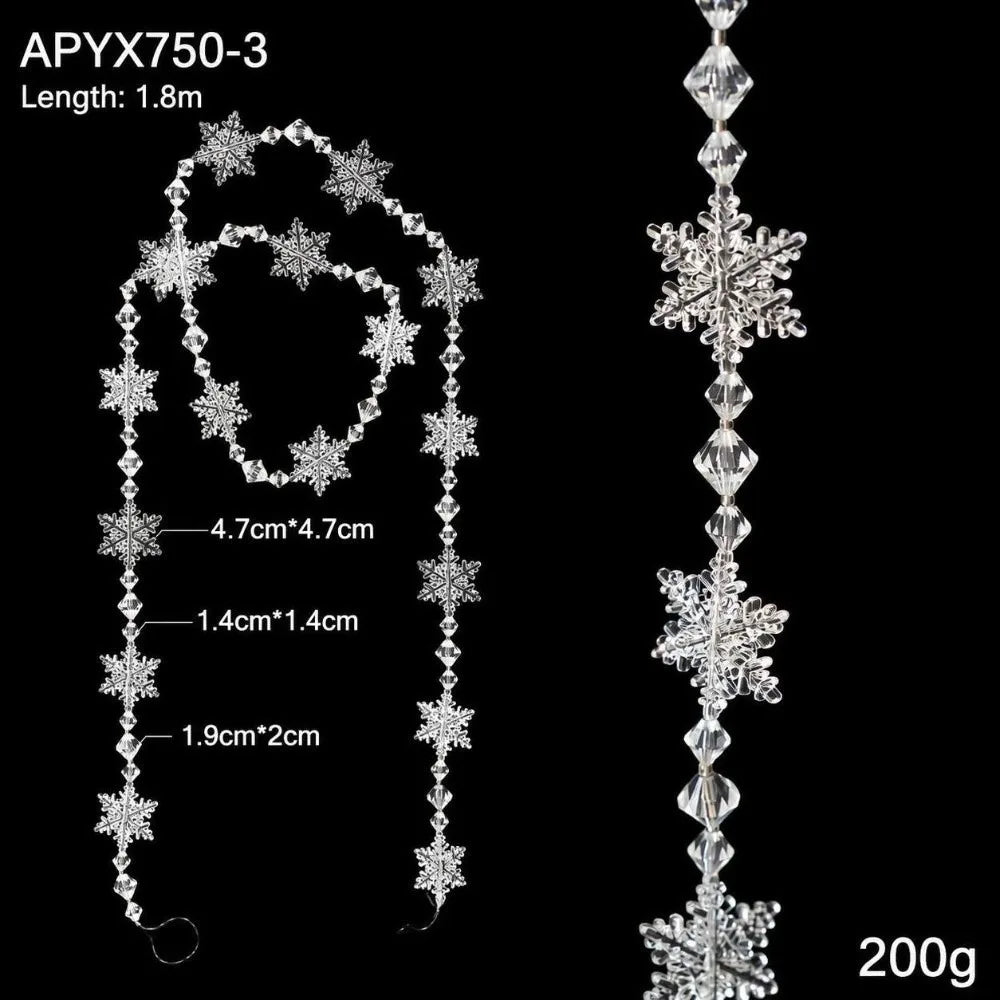1.8M Acrylic Bead Garland – Crystal & Pearl Christmas Strand Christmas Bead Garland Richie's Style 3