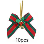 10pcs Christmas Bells with Bows & Ribbons | Tree Ornaments Christmas Bell Ornaments Richie's 10pcs