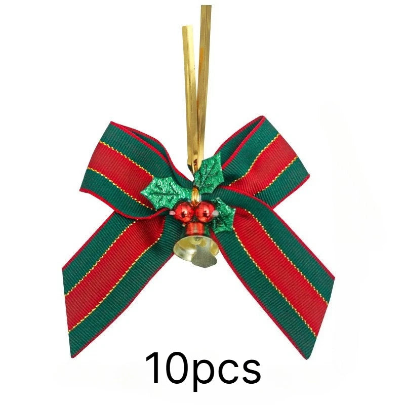 10pcs Christmas Bells with Bows & Ribbons | Tree Ornaments Christmas Bell Ornaments Richie's 10pcs