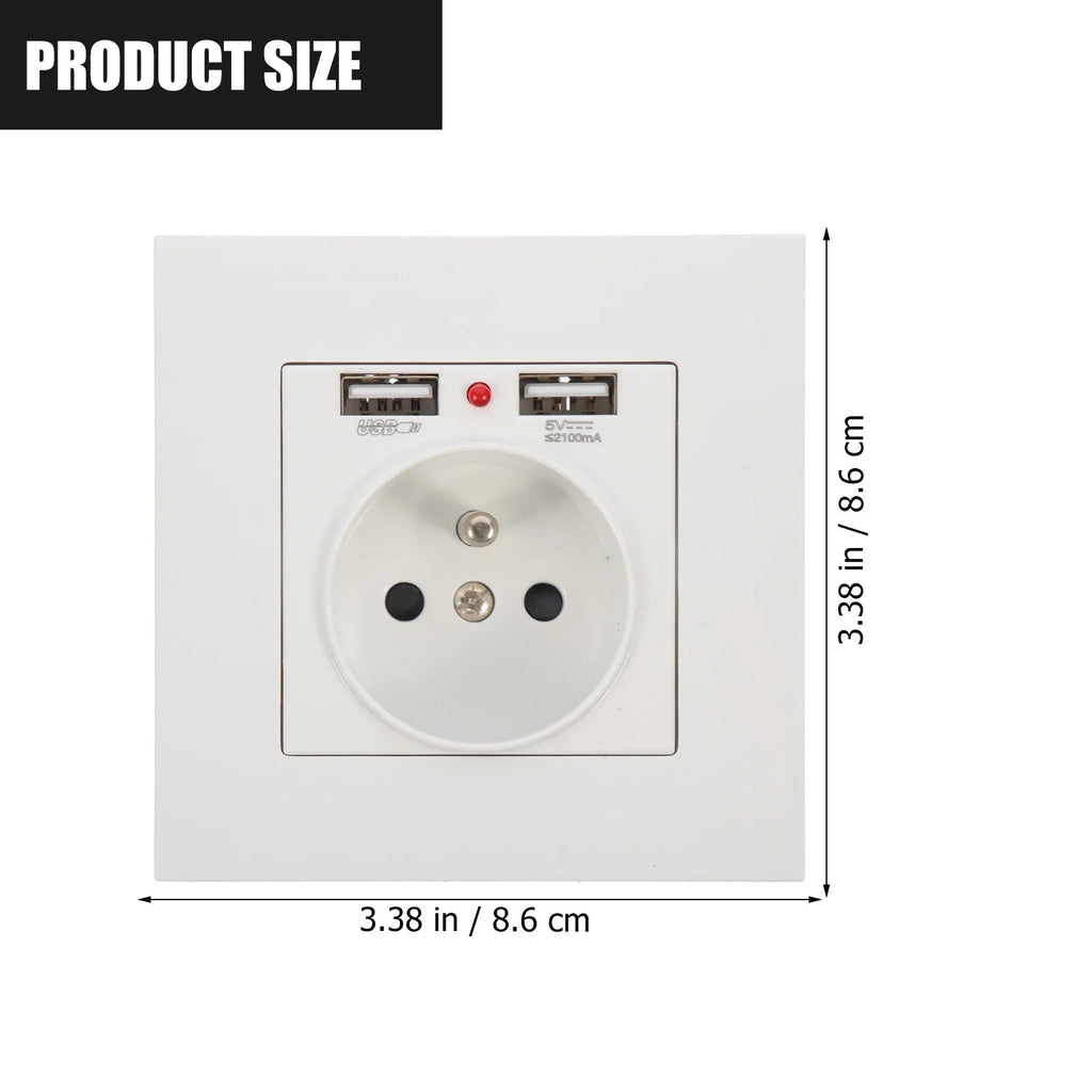 86 Type Wall Socket Dual USB European Standard Panel Outlet Wall Socket Outlet Richie's