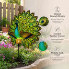 Solar Peacock Garden Stake Light – Resin Outdoor Figurine Solar Garden Stake Light Richie's