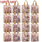 16pcs Christmas Non-Woven Gift Bags – Santa & Holiday Designs Christmas Gift Bags Richie's 16 Pcs 23X22X11CM
