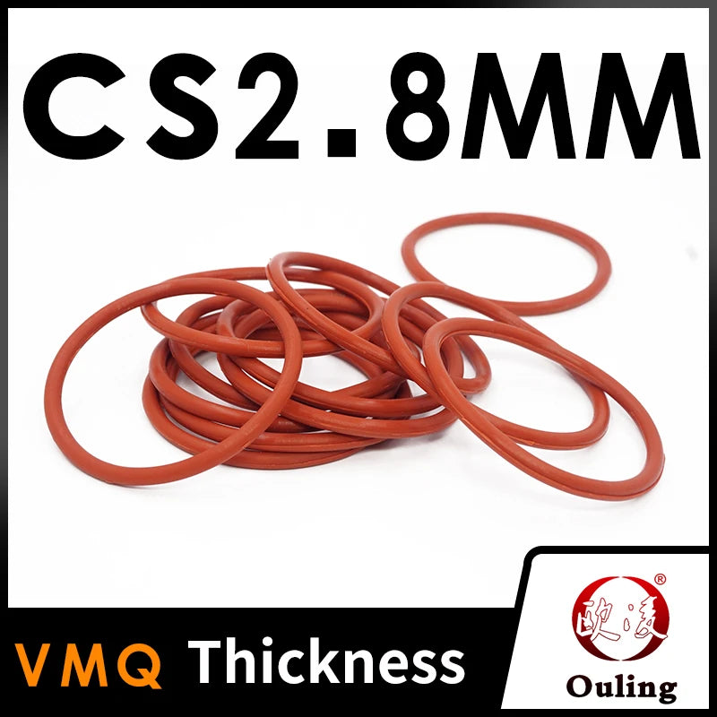 20PCS Red VMQ Silicone O-Rings CS2.8mm OD 15–30mm Gaskets Silicone O-Ring Gaskets Richie's