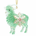 Acrylic Goat Christmas Ornament with Gold Cord & Snowflake Christmas Ornament Richie's Green