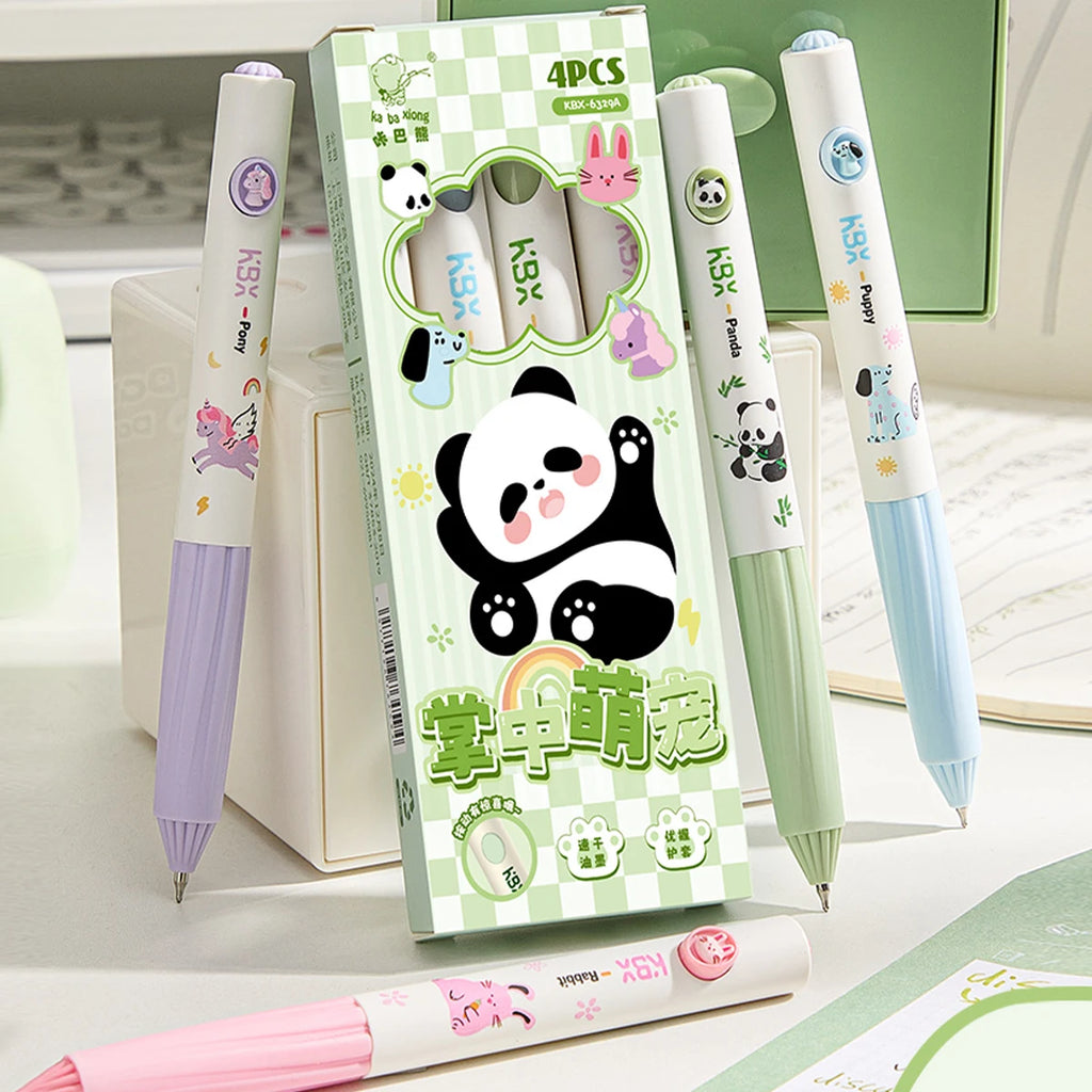 4-Pack Themed Gel Pens – Animal, Ballet & Floral 0.5mm Black Ink Gel Pen Set Richie's