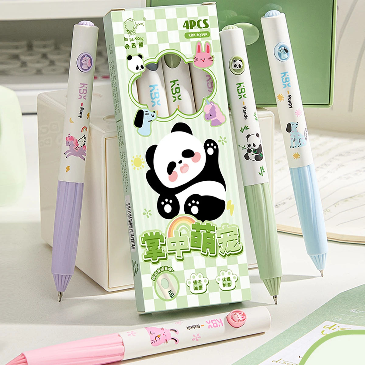 4-Pack Themed Gel Pens – Animal, Ballet & Floral 0.5mm Black Ink Gel Pen Set Richie's