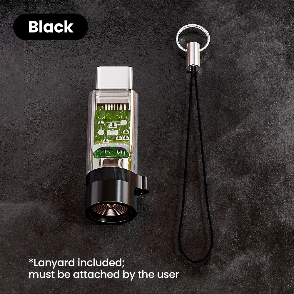 FUCHU USB-C Mini Portable Lighter Adapter – Auto Power-Off USB-C Lighter Adapter Richie's Black