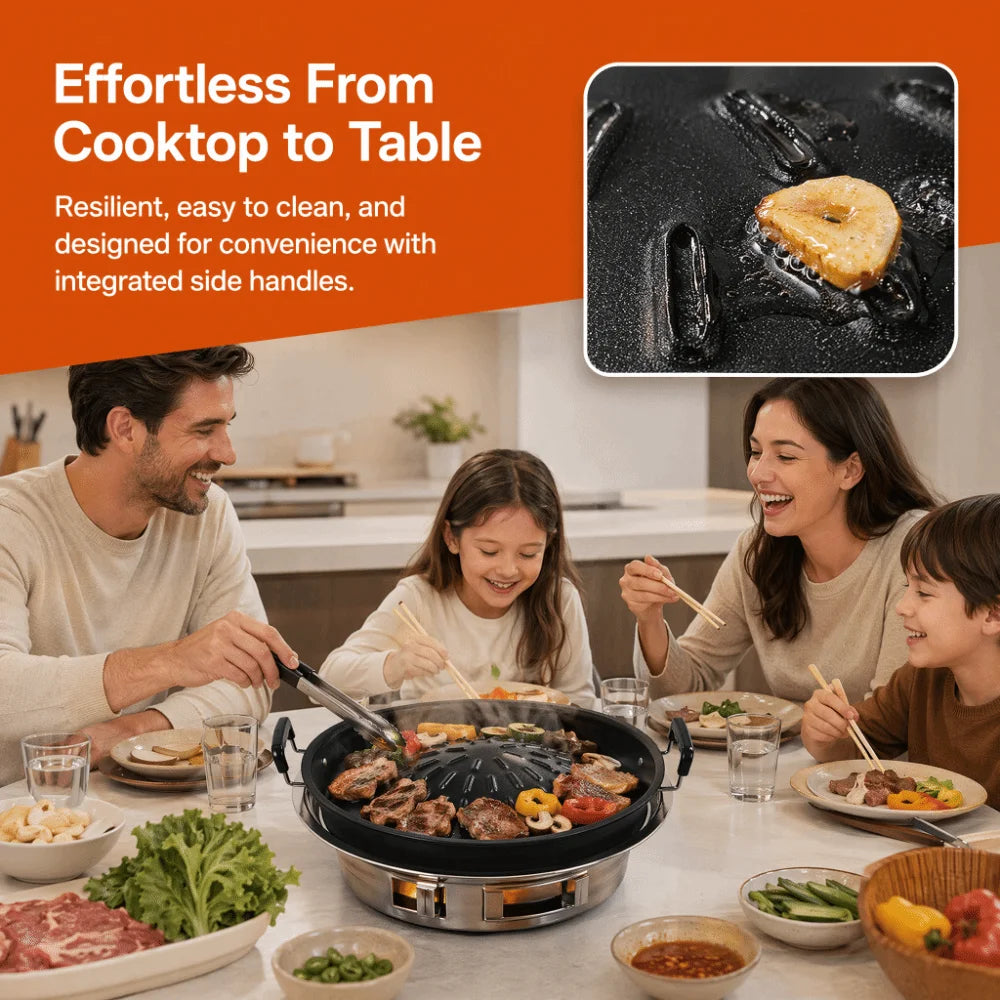 Cast Iron Thai BBQ Grill Pan – Dual Hot Pot & Grill Cast Iron Grill Pan Richie's