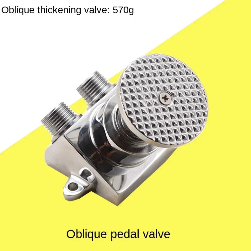 Brass Foot-Operated Faucet – Hands-Free Single Cold Basin Tap Foot-Operated Faucet Richie's Inclined foot valve.