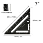 7-Inch Aluminum Triangle Ruler – Metric & Imperial Woodworking Tool Woodworking Angle Ruler Richie's