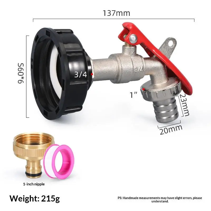 Brass IBC Tank Valve Faucet with Lock – 1/2 Inch Water Tap IBC Tank Valve Richie's A6