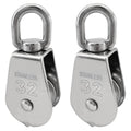 M32 Stainless Steel Single Pulley Block 551 lbs – 2 Pack Pulley Block Richie's M32 Single-Wheel