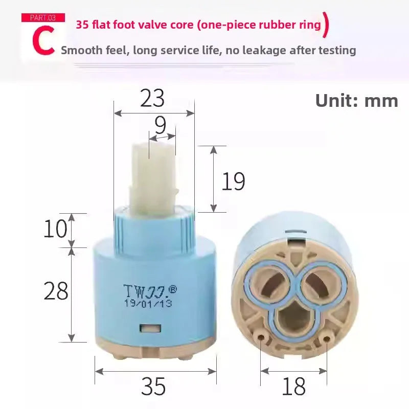 Ceramic Faucet Cartridge Hot & Cold Mixer Valve Core Repair Faucet Cartridge Richie's C 35 mm spool