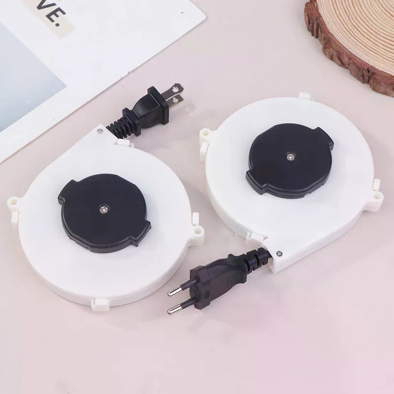 Retractable Power Reel Cable 1.6m | US & EU Plug – 220V Retractable Cable Reel Richie's