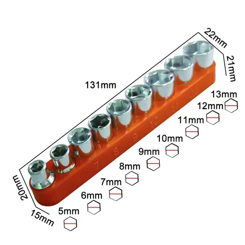 1/4" Drive Ratchet Wrench Socket Set 8pcs 5–12mm Quick Release Ratchet Socket Set Richie's