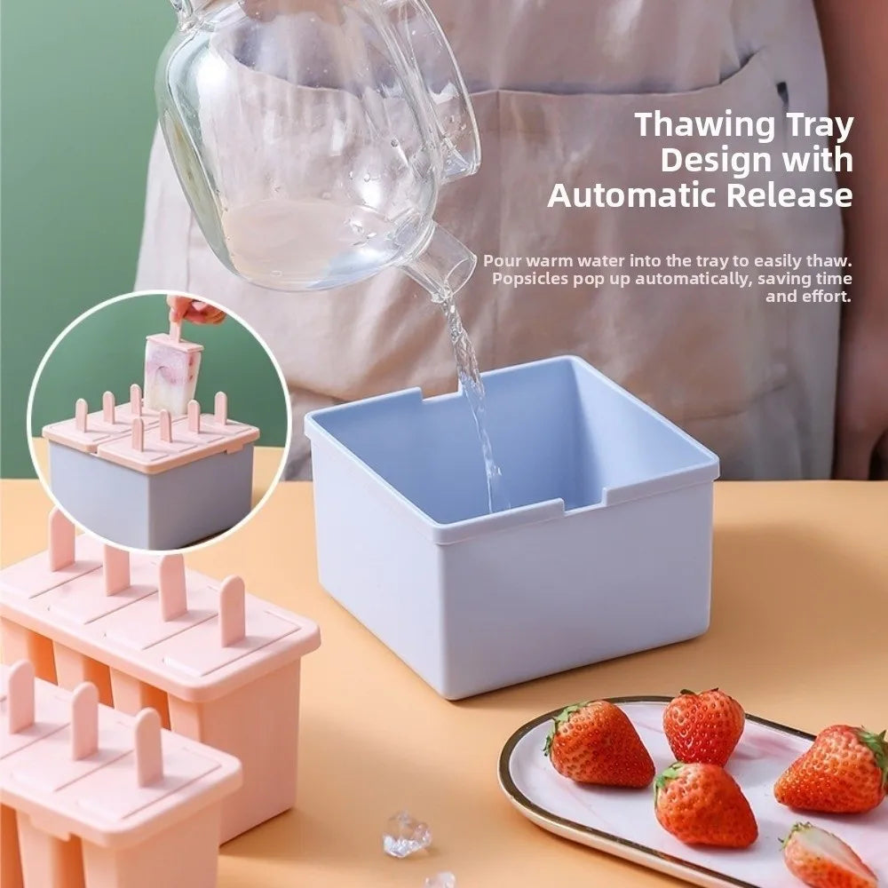 Reusable Popsicle Molds DIY Ice Cream Maker with Drip Guard Popsicle Mold Set Richie's