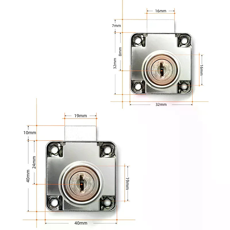 HUXUAN Drawer Cabinet Cam Lock with 2 Keys – Stainless Steel Cabinet Cam Lock Richie's