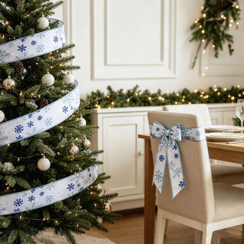 Colorful Snowflake Satin Ribbon – Christmas Wreath & Bow Decor Christmas Ribbon Richie's