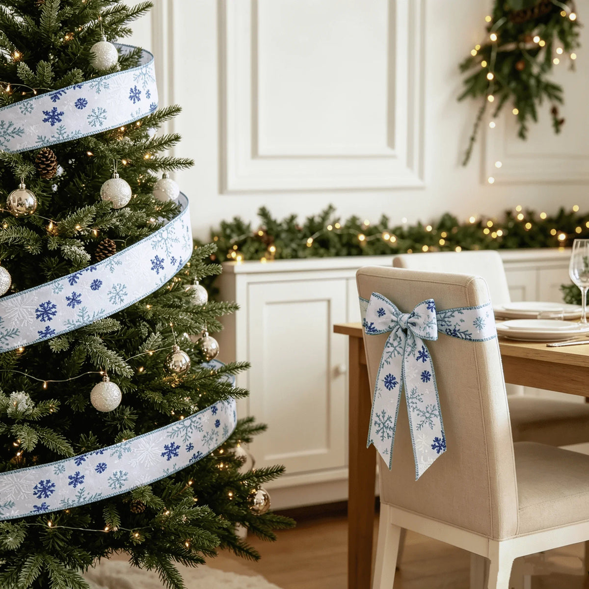 Colorful Snowflake Satin Ribbon – Christmas Wreath & Bow Decor Christmas Ribbon Richie's