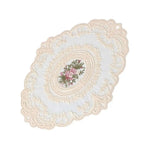 Lace Embroidered Cloth Coaster Table Napkin Home Decor Lace Table Coaster Richie's Beige-1