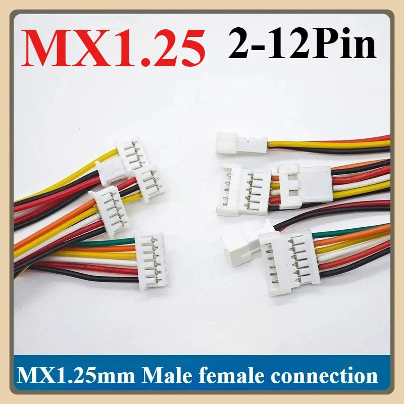 10PCS JST MX1.25 Connector Wire 2–12 Pin Male Female Pair Plugs Electronic Connector Wire Richie's