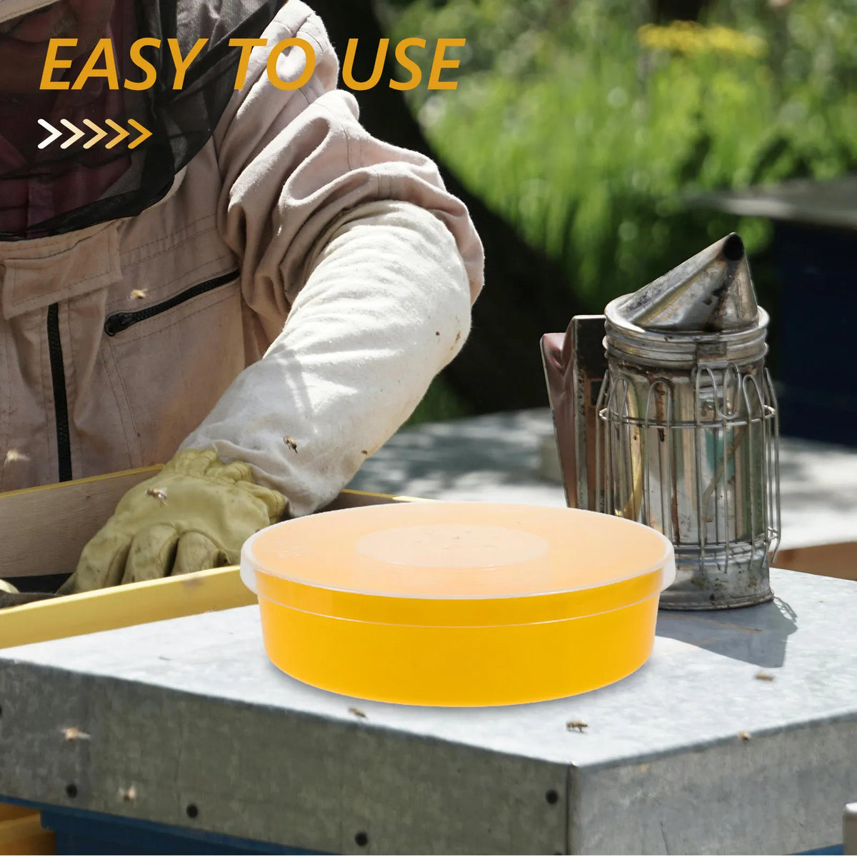 Round Yellow Bee Feeder – BPA-Free Hive Top Beekeeping Tool Hive Top Feeder Richie's