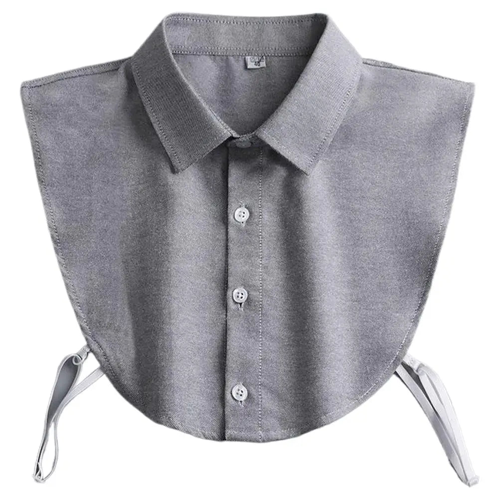 Gray Ruffle Detachable Fake Collar – Versatile Shirt Collar Detachable Collar Richie's Gray 4 buttons