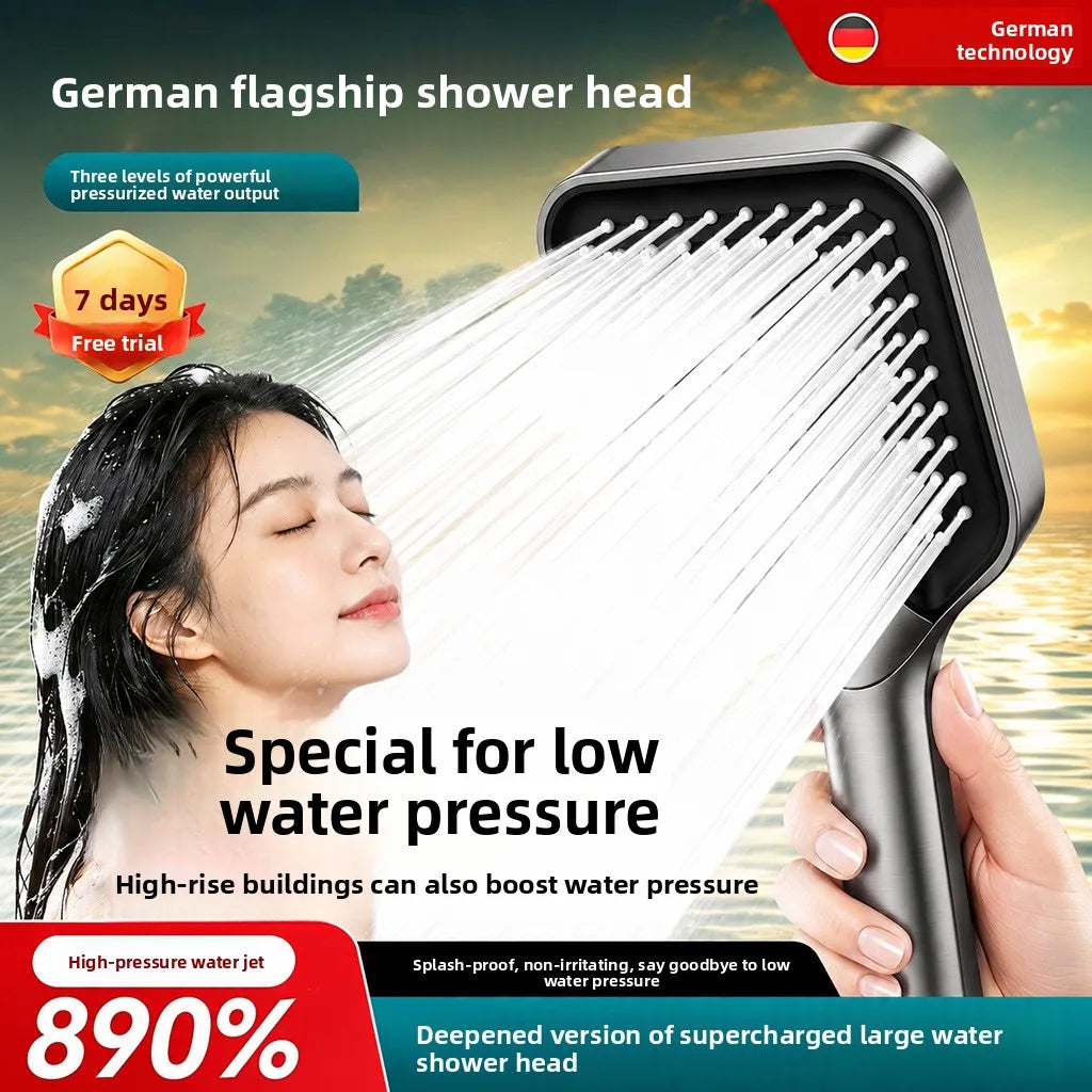 Pressurized Shower Head Set – High-Flow ABS Bathroom Kit Pressurized Shower Set Richie's