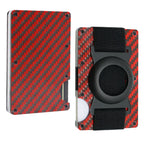 Zeeker Men's Metal Wallet | AirTag Bracket & RFID Blocking Metal Card Wallet Richie's red carbon 1