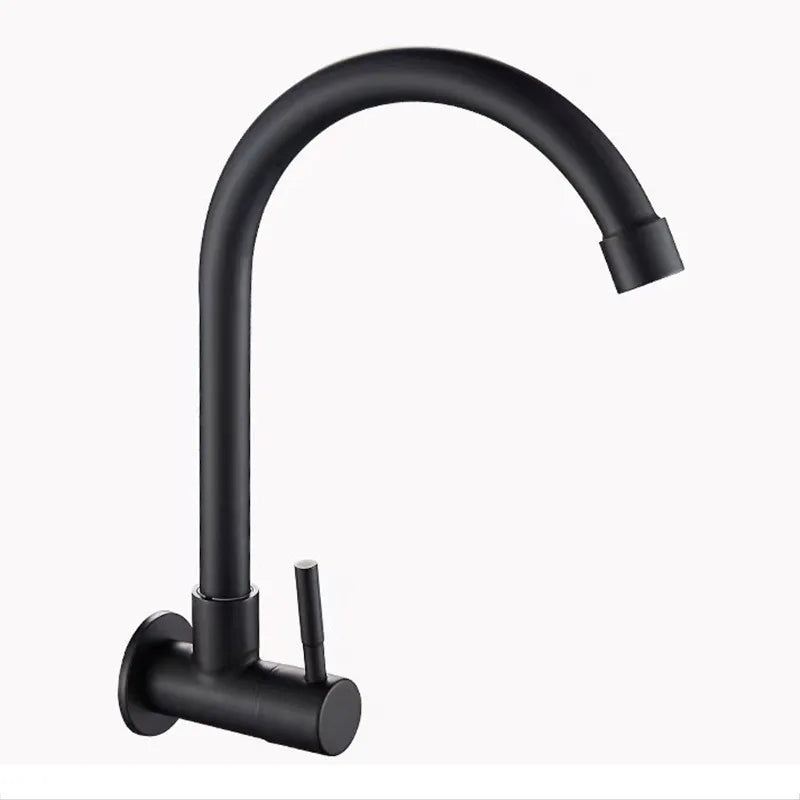 Wall Mount Single Cold Kitchen Faucet – Stainless Steel Sink Tap Kitchen Wall Faucet Richie's 201-4