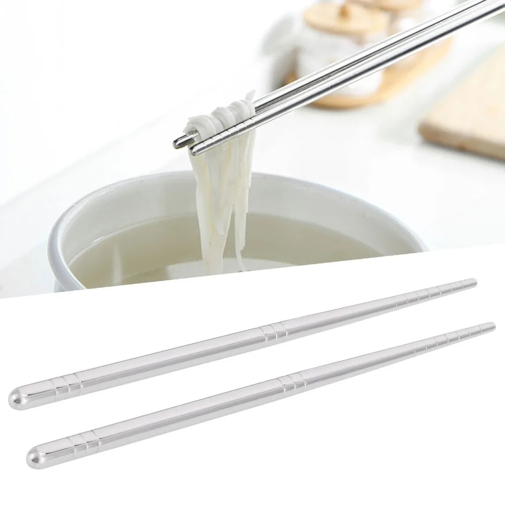 4 Pairs Stainless Steel Chopsticks – Non-Slip, Reusable Metal Chopsticks Set Richie's