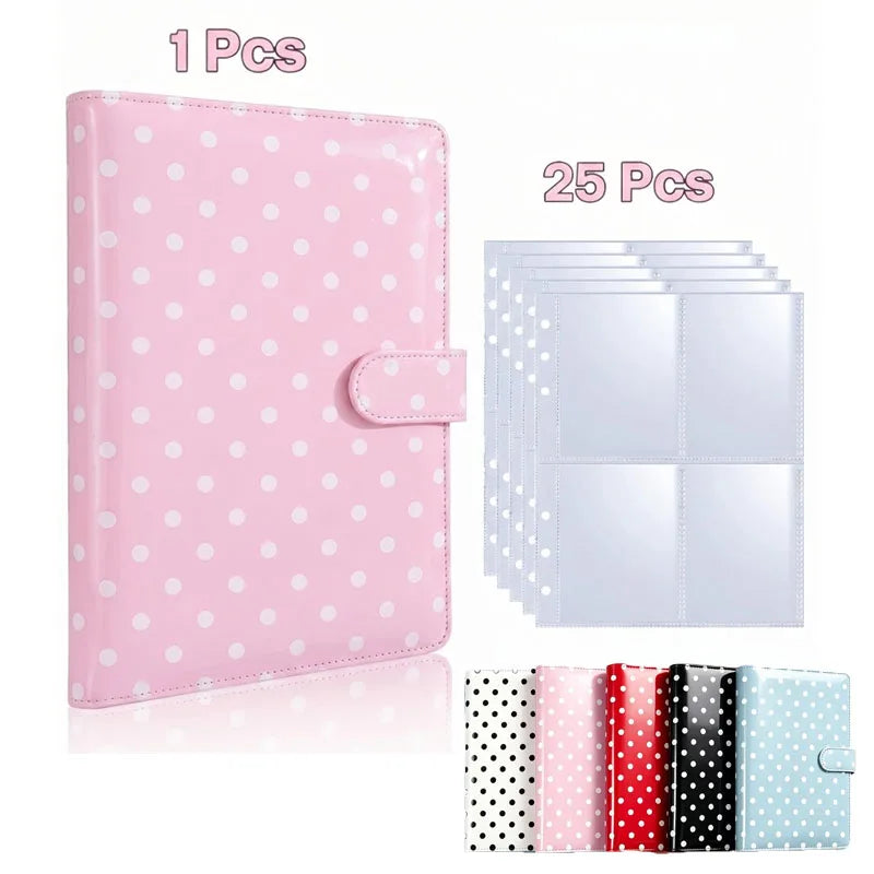 PU Leather 6-Ring Binder Magnetic Closure & Photo Card Sleeves Ring Binder Organizer Richie's