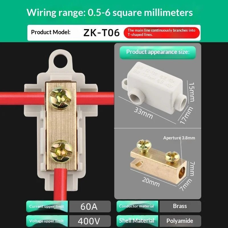 Wire Connector Junction Box Quick Splice Brass Terminal Block Electrical Terminal Block Richie's A7