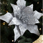 29cm Glitter Artificial Poinsettia Flower – Christmas Décor Christmas Artificial Flower Richie's