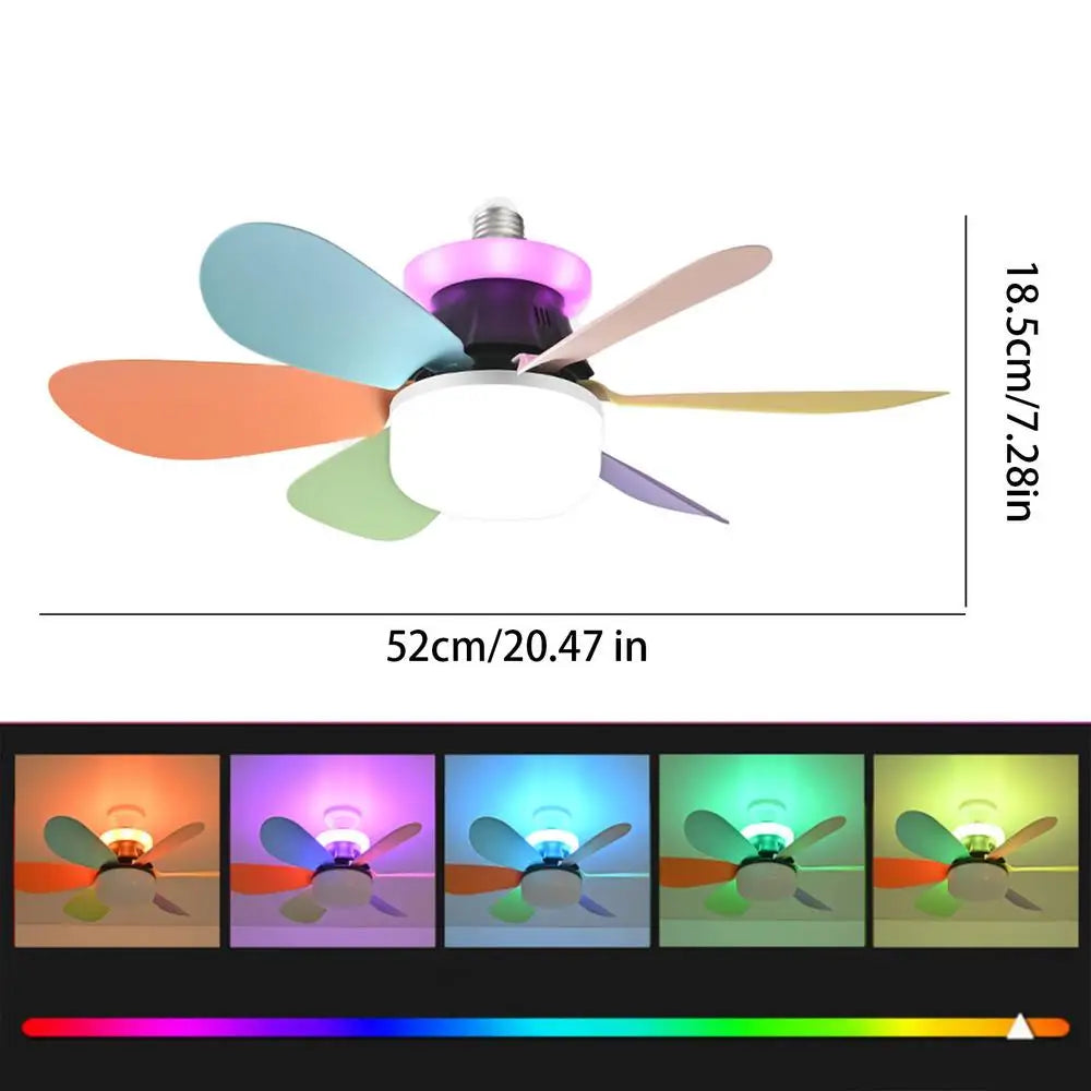 Ceiling Fan with Light & Remote – RGB Dimmable 3-Speed LED LED Ceiling Fan Richie's Black