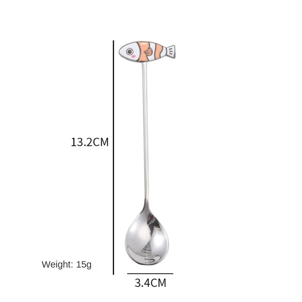 Cartoon Cat Coffee Spoon – Japanese Korean Stainless Steel Decorative Spoon Richie's --6