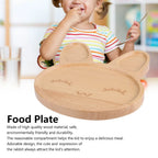 Wooden Bunny Kids Divided Serving Tray – Anti-Spill Cartoon Kids Wooden Tray Richie's