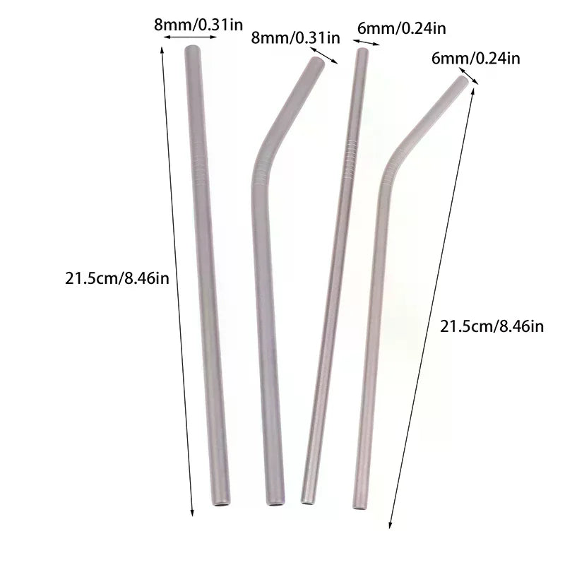 Pure Titanium Reusable Drinking Straws with Cleaning Brush Titanium Drinking Straws Richie's