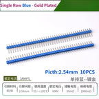 10PCS Color Gilded Pin Headers 2.54mm Single & Double Row Set