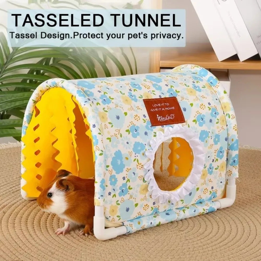 Floral Tassel Tunnel Nest Shelter – Hamster Guinea Pig Rabbit Small Pet Shelter Richie's